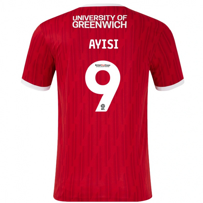 Danxen Hombre Camiseta Freda Ayisi #9 Rojo Blanco 1ª Equipación 2024/25 La Camisa México