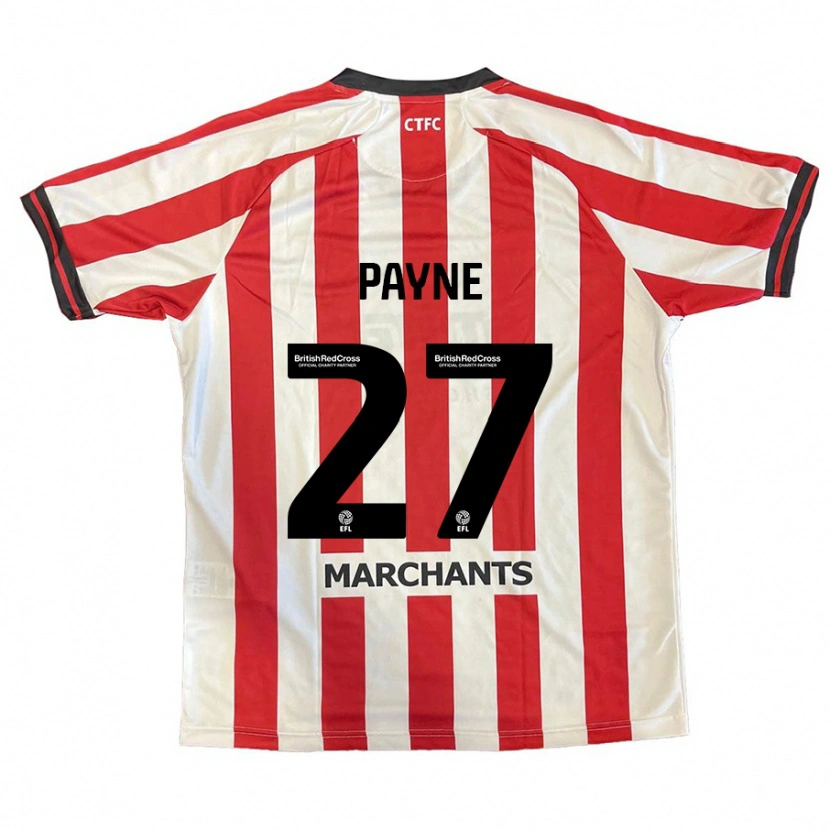 Danxen Hombre Camiseta Lewis Payne #27 Rojo Blanco 1ª Equipación 2024/25 La Camisa México
