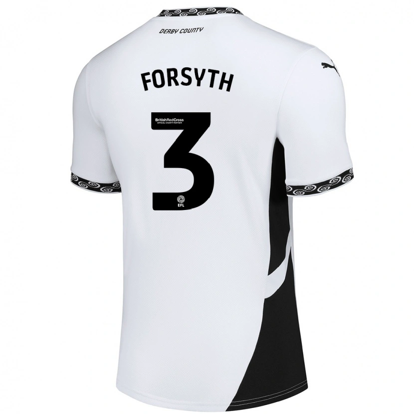 Danxen Hombre Camiseta Craig Forsyth #3 Blanco Negro 1ª Equipación 2024/25 La Camisa México