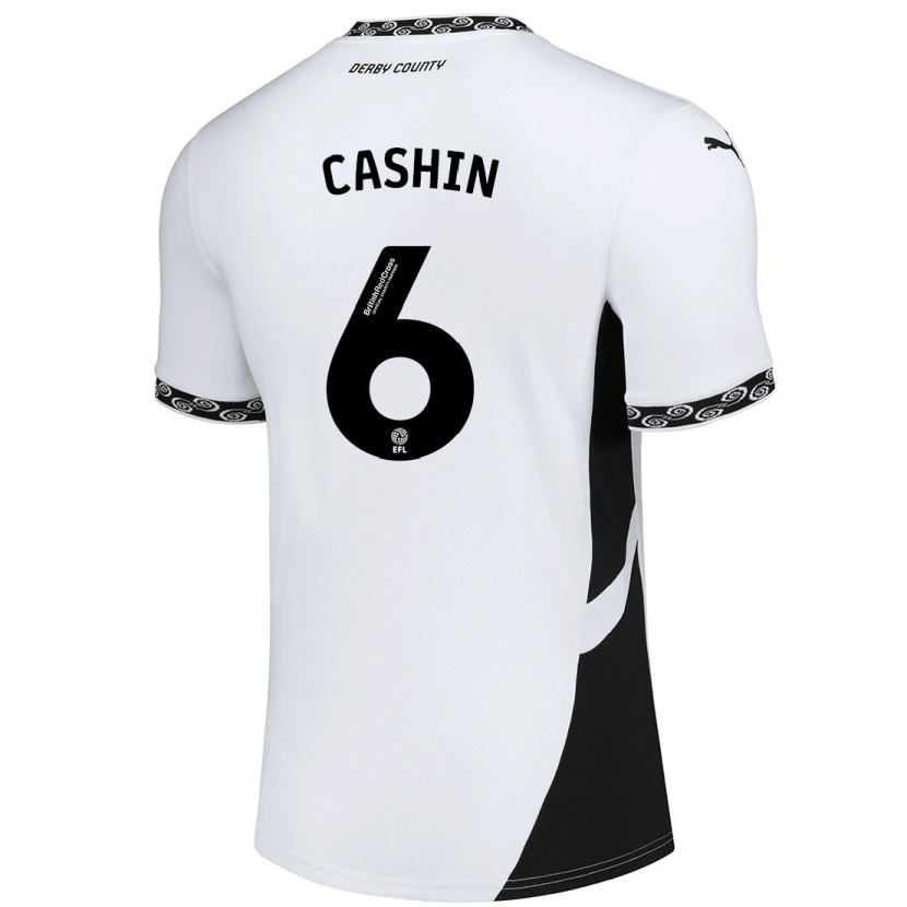 Danxen Hombre Camiseta Eiran Cashin #6 Blanco Negro 1ª Equipación 2024/25 La Camisa México