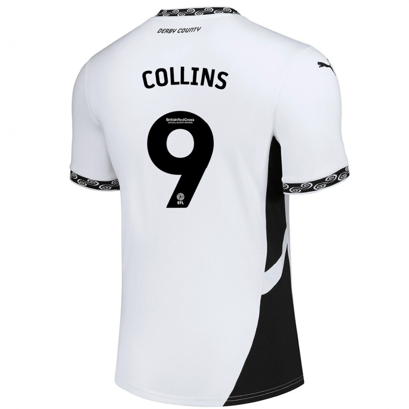 Danxen Hombre Camiseta James Collins #9 Blanco Negro 1ª Equipación 2024/25 La Camisa México