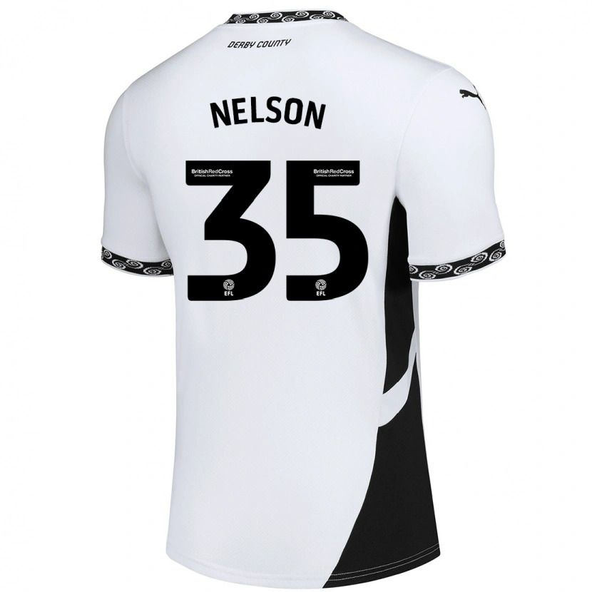 Danxen Hombre Camiseta Curtis Nelson #35 Blanco Negro 1ª Equipación 2024/25 La Camisa México