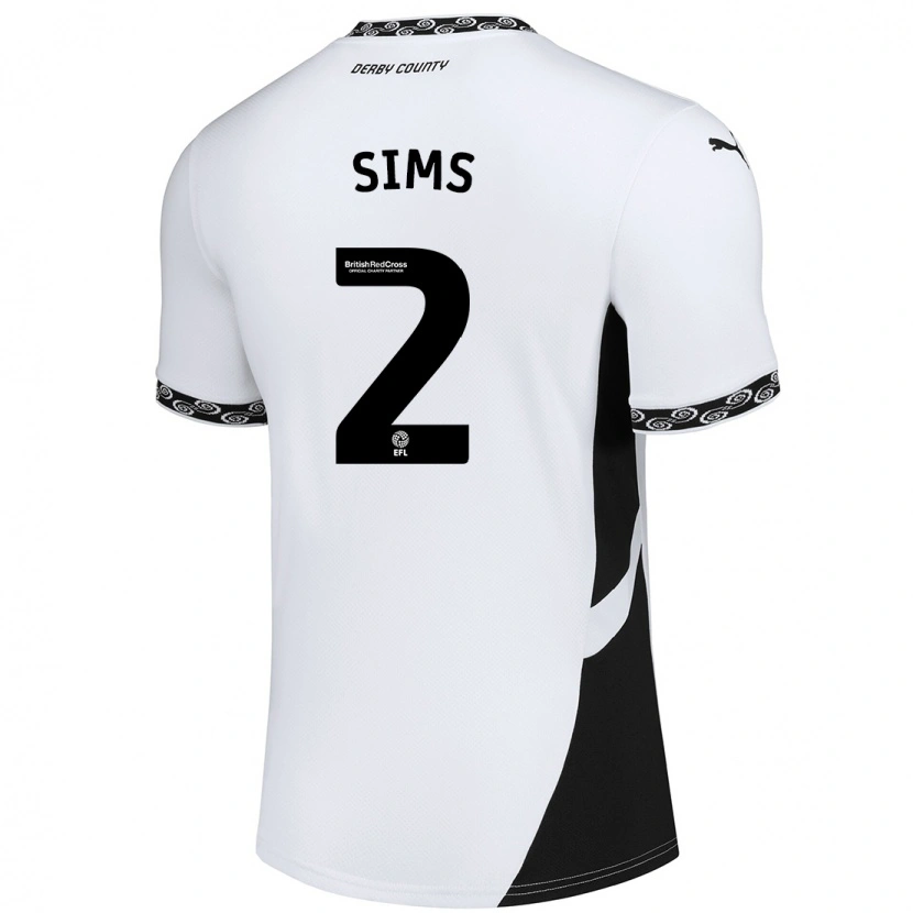Danxen Hombre Camiseta Amy Sims #2 Blanco Negro 1ª Equipación 2024/25 La Camisa México