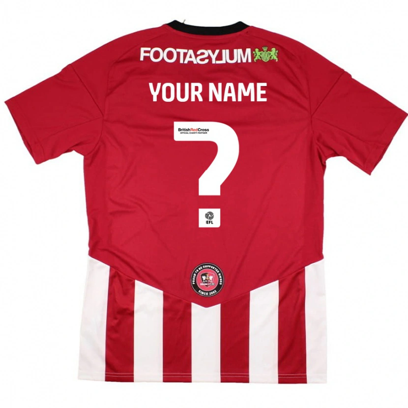 Danxen Hombre Camiseta Su Nombre #0 Rojo Blanco 1ª Equipación 2024/25 La Camisa México
