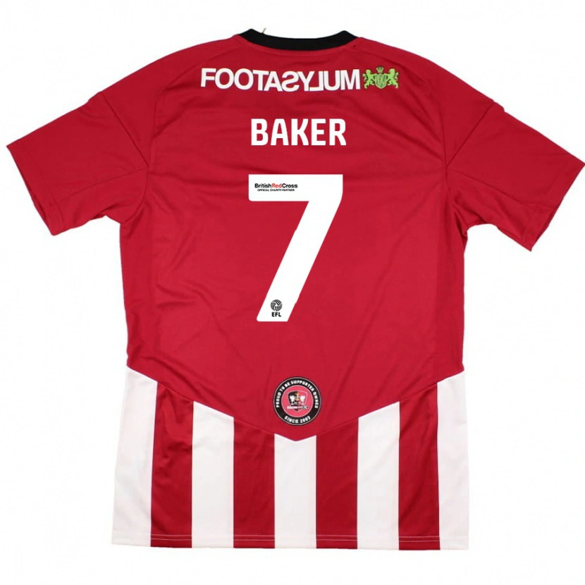 Danxen Hombre Camiseta Phoebe Baker #7 Rojo Blanco 1ª Equipación 2024/25 La Camisa México