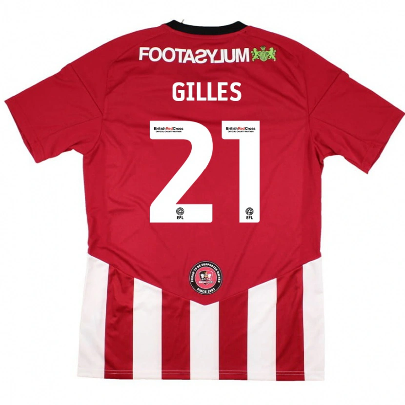 Danxen Hombre Camiseta Sophie Gilles #21 Rojo Blanco 1ª Equipación 2024/25 La Camisa México