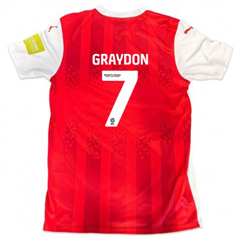 Danxen Hombre Camiseta Ryan Graydon #7 Rojo Blanco 1ª Equipación 2024/25 La Camisa México