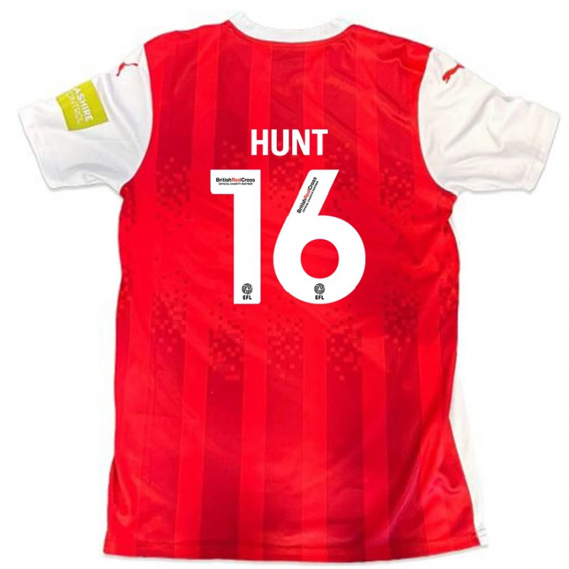 Danxen Hombre Camiseta Mackenzie Hunt #16 Rojo Blanco 1ª Equipación 2024/25 La Camisa México