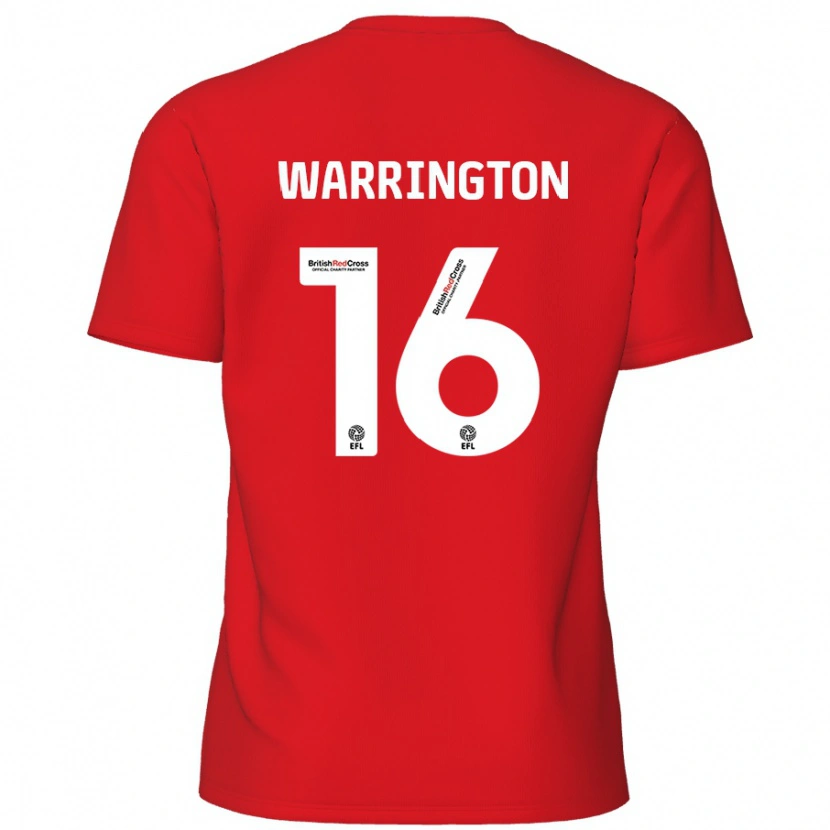 Danxen Hombre Camiseta Lewis Warrington #16 Rojo 1ª Equipación 2024/25 La Camisa México