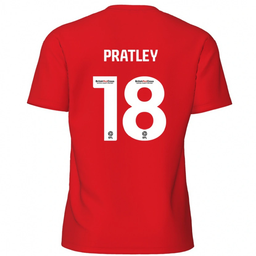 Danxen Hombre Camiseta Darren Pratley #18 Rojo 1ª Equipación 2024/25 La Camisa México