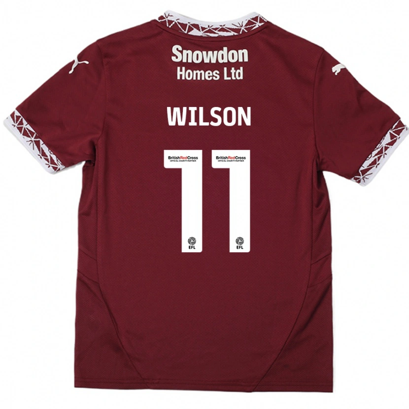 Danxen Hombre Camiseta James Wilson #11 Borgoña 1ª Equipación 2024/25 La Camisa México