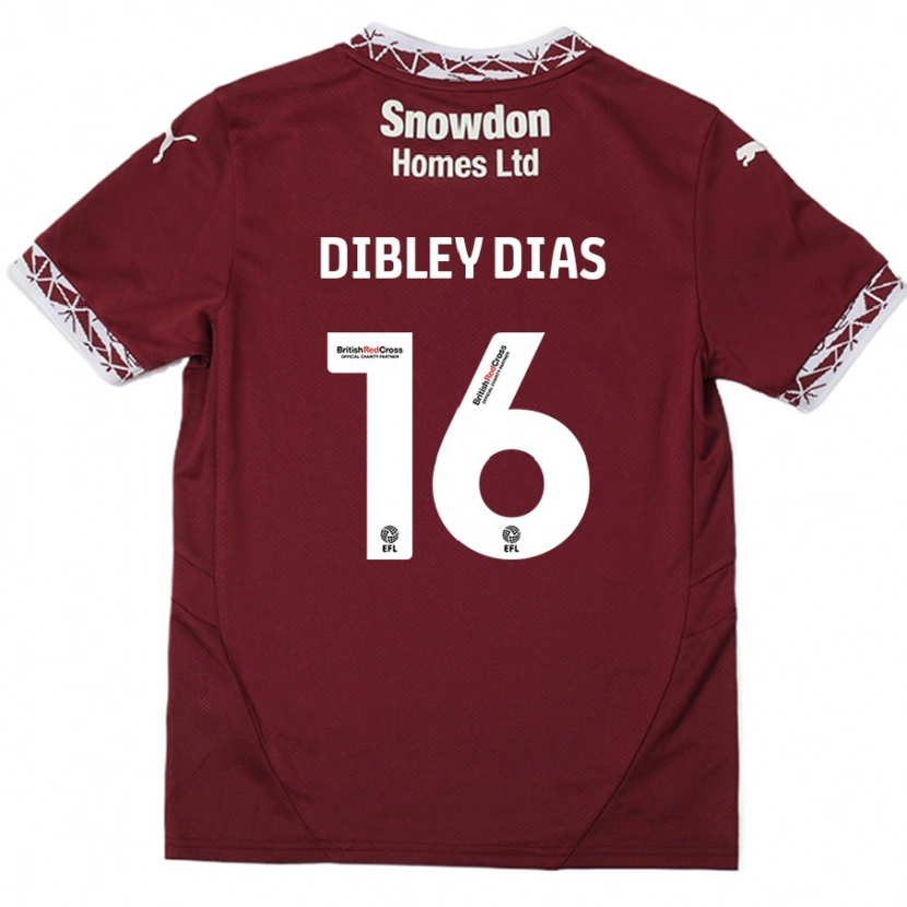Danxen Hombre Camiseta Matt Dibley-Dias #16 Borgoña 1ª Equipación 2024/25 La Camisa México