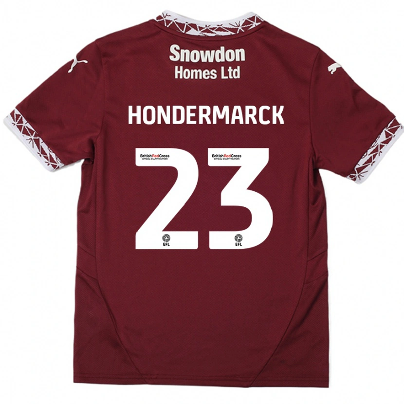 Danxen Hombre Camiseta William Hondermarck #23 Borgoña 1ª Equipación 2024/25 La Camisa México