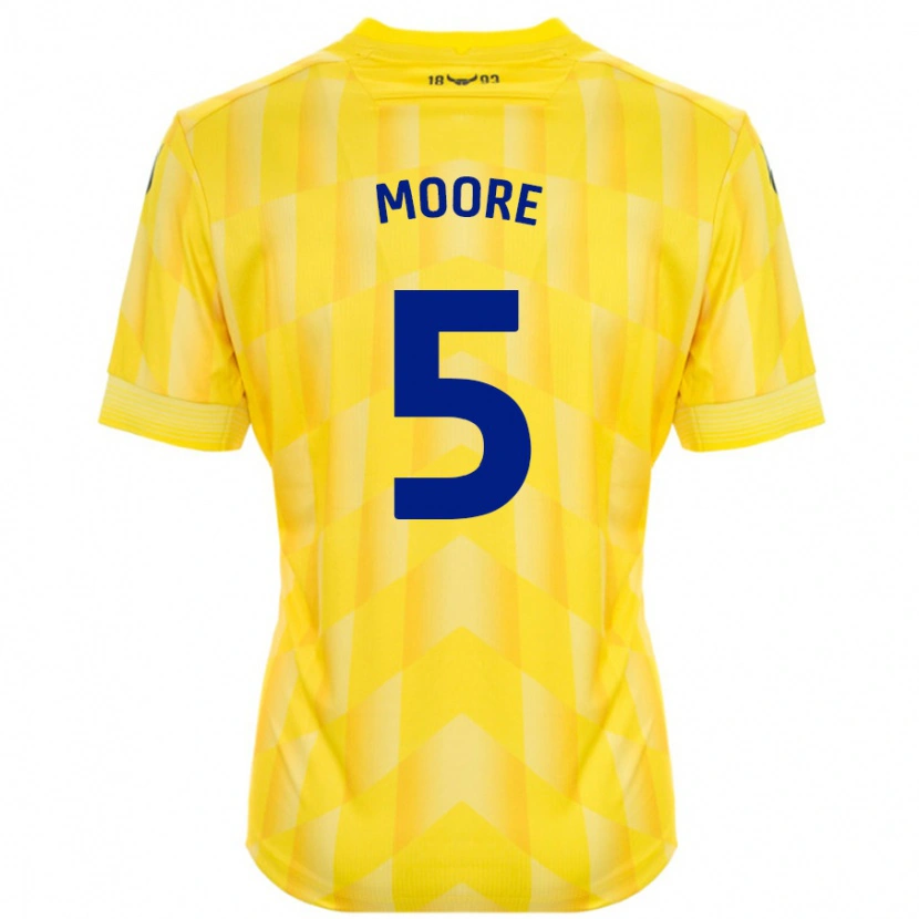 Danxen Hombre Camiseta Elliott Moore #5 Amarillo 1ª Equipación 2024/25 La Camisa México