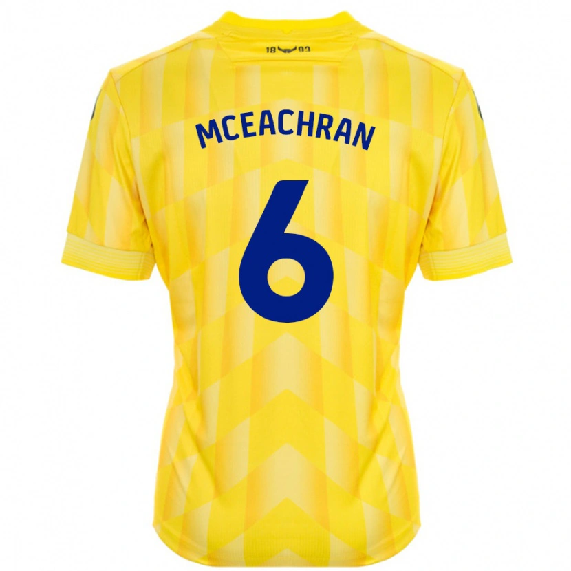 Danxen Hombre Camiseta Josh Mceachran #6 Amarillo 1ª Equipación 2024/25 La Camisa México