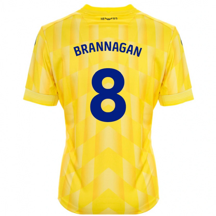 Danxen Hombre Camiseta Cameron Brannagan #8 Amarillo 1ª Equipación 2024/25 La Camisa México