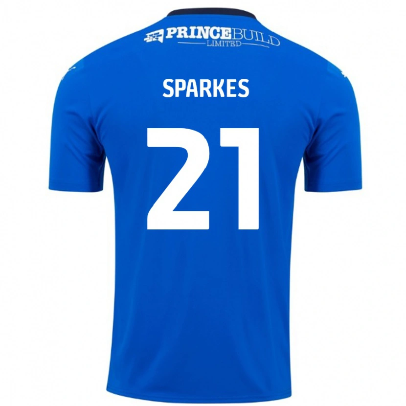Danxen Hombre Camiseta Jack Sparkes #21 Azul Blanco 1ª Equipación 2024/25 La Camisa México