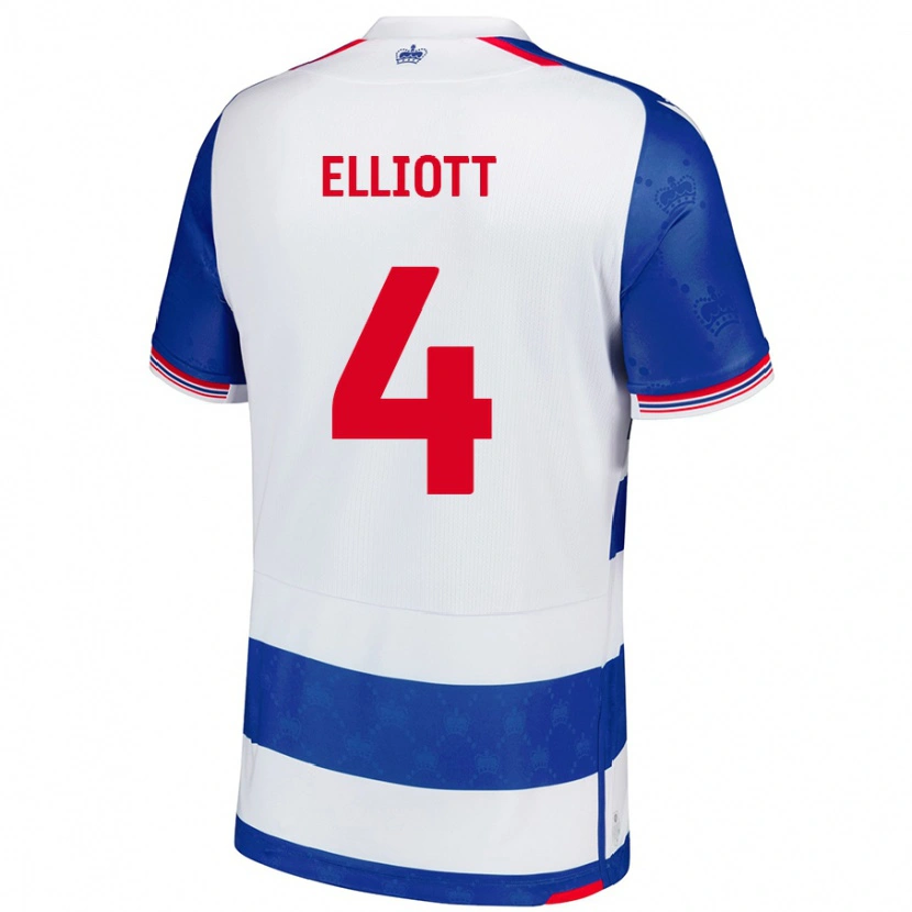 Danxen Hombre Camiseta Ben Elliott #4 Azul Blanco 1ª Equipación 2024/25 La Camisa México