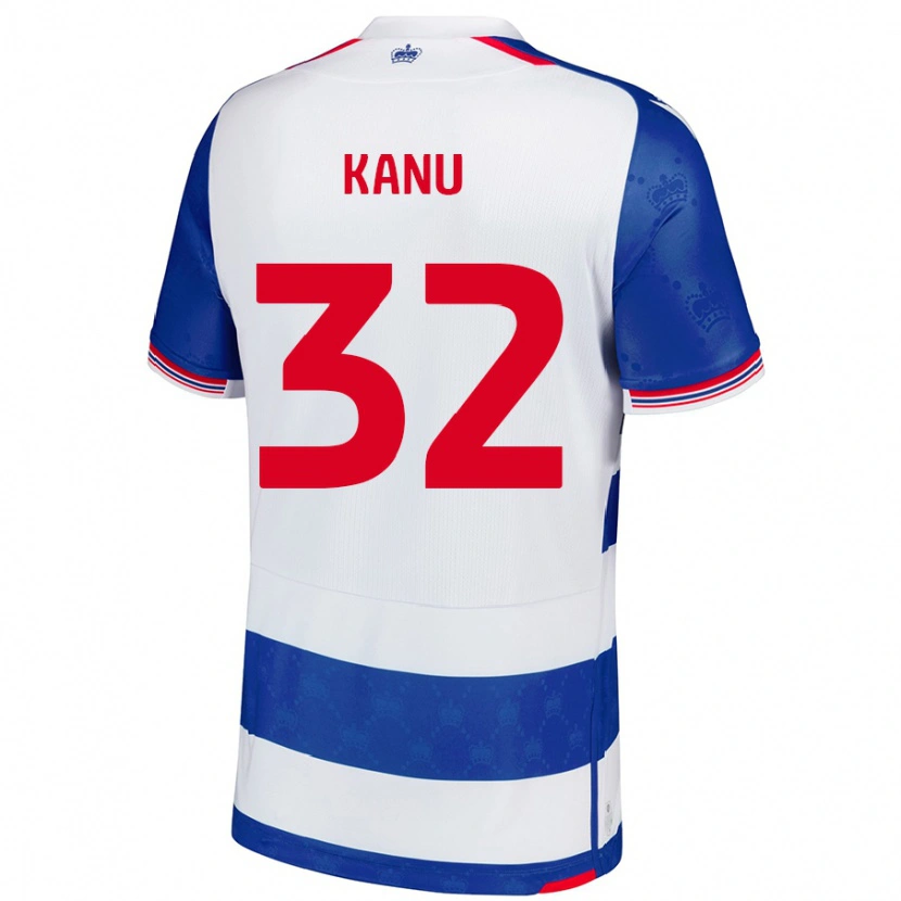 Danxen Hombre Camiseta Abraham Kanu #32 Azul Blanco 1ª Equipación 2024/25 La Camisa México