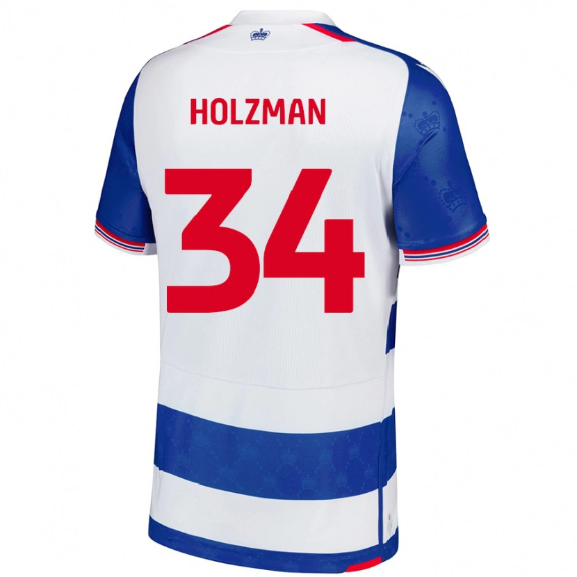 Danxen Hombre Camiseta Louie Holzman #34 Azul Blanco 1ª Equipación 2024/25 La Camisa México