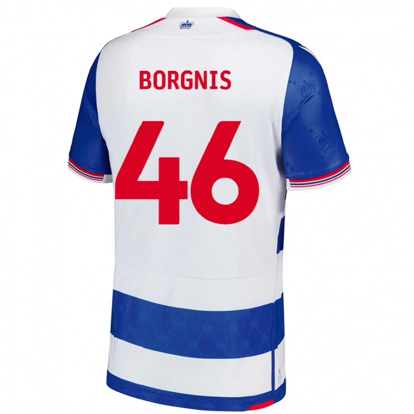 Danxen Hombre Camiseta Jacob Borgnis #46 Azul Blanco 1ª Equipación 2024/25 La Camisa México
