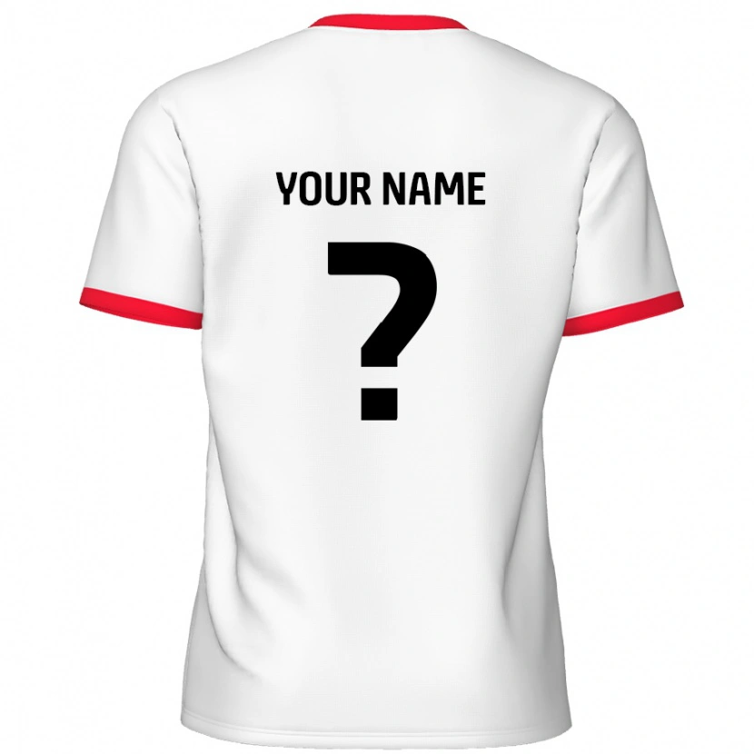 Danxen Hombre Camiseta Su Nombre #0 Blanco Rojo 1ª Equipación 2024/25 La Camisa México