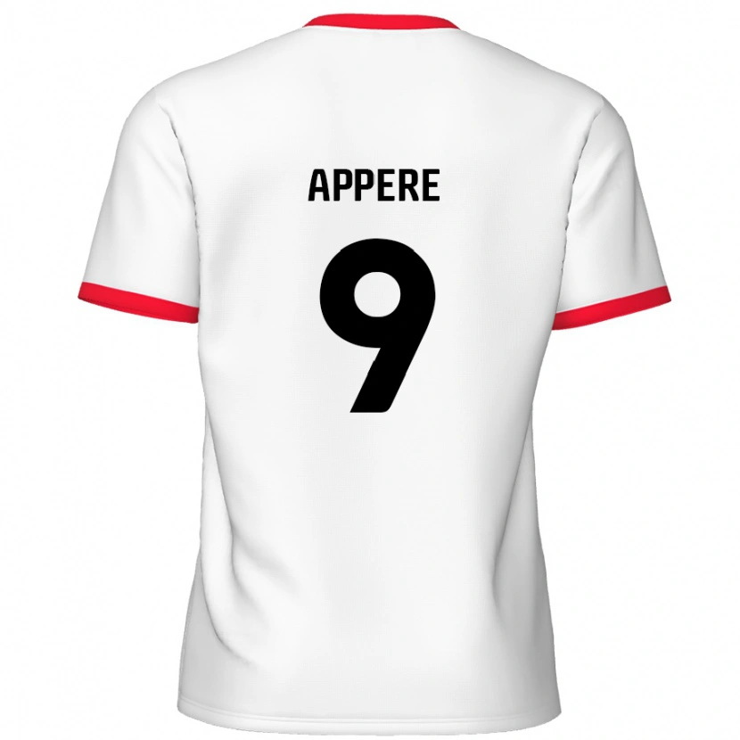 Danxen Hombre Camiseta Louis Appéré #9 Blanco Rojo 1ª Equipación 2024/25 La Camisa México