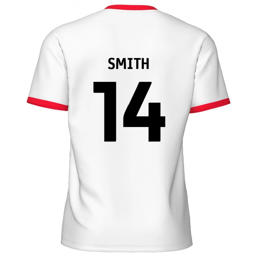 Danxen Hombre Camiseta Kane Smith #14 Blanco Rojo 1ª Equipación 2024/25 La Camisa México