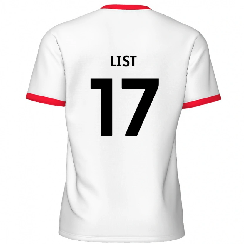 Danxen Hombre Camiseta Elliott List #17 Blanco Rojo 1ª Equipación 2024/25 La Camisa México