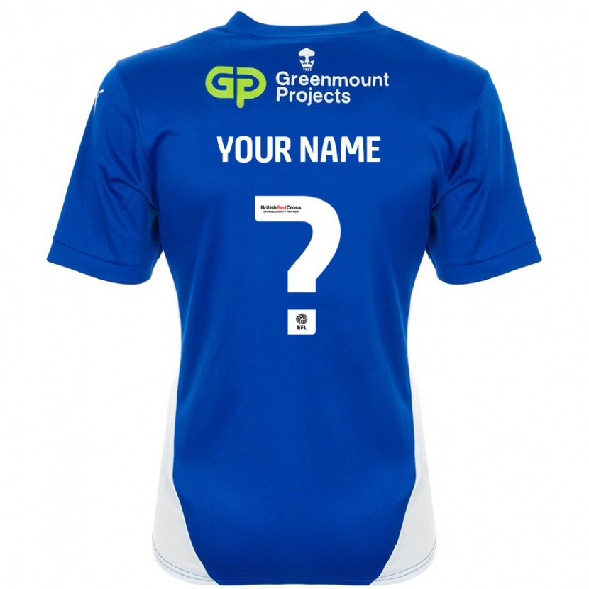 Danxen Hombre Camiseta Su Nombre #0 Azul Blanco 1ª Equipación 2024/25 La Camisa México