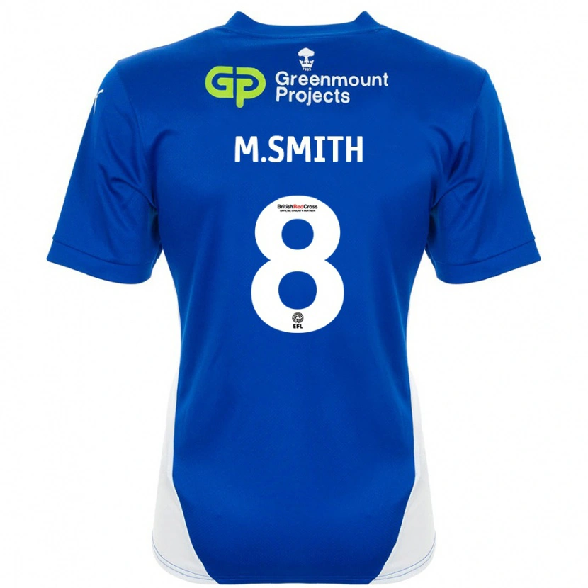 Danxen Hombre Camiseta Matt Smith #8 Azul Blanco 1ª Equipación 2024/25 La Camisa México