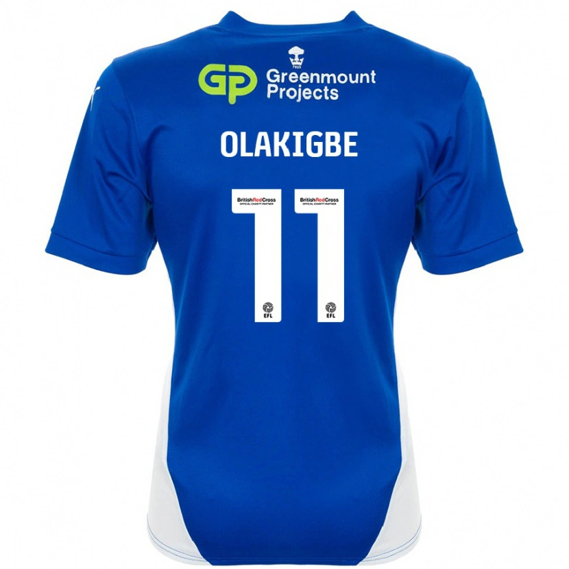 Danxen Hombre Camiseta Michael Olakigbe #11 Azul Blanco 1ª Equipación 2024/25 La Camisa México
