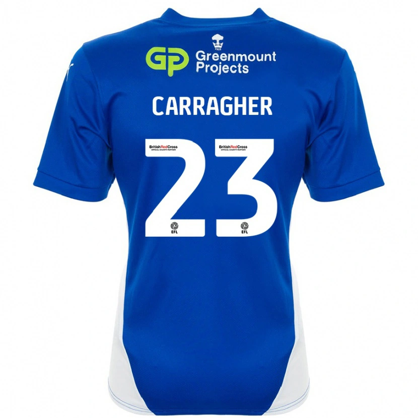 Danxen Hombre Camiseta James Carragher #23 Azul Blanco 1ª Equipación 2024/25 La Camisa México