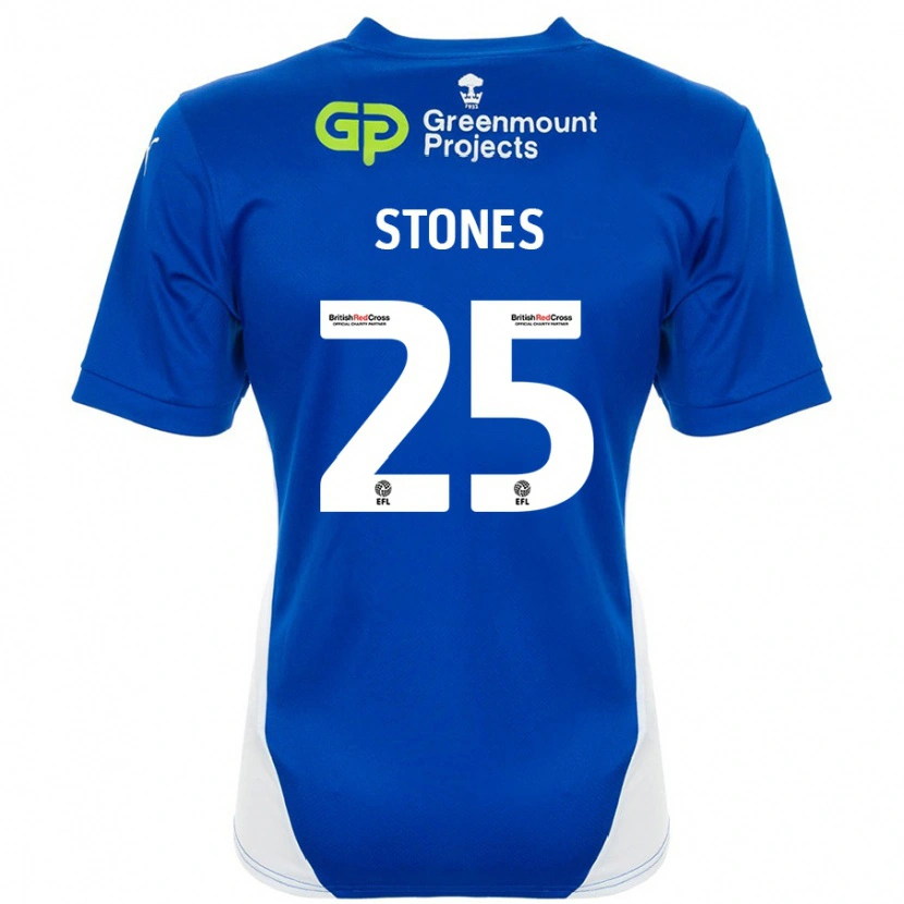 Danxen Hombre Camiseta Josh Stones #25 Azul Blanco 1ª Equipación 2024/25 La Camisa México
