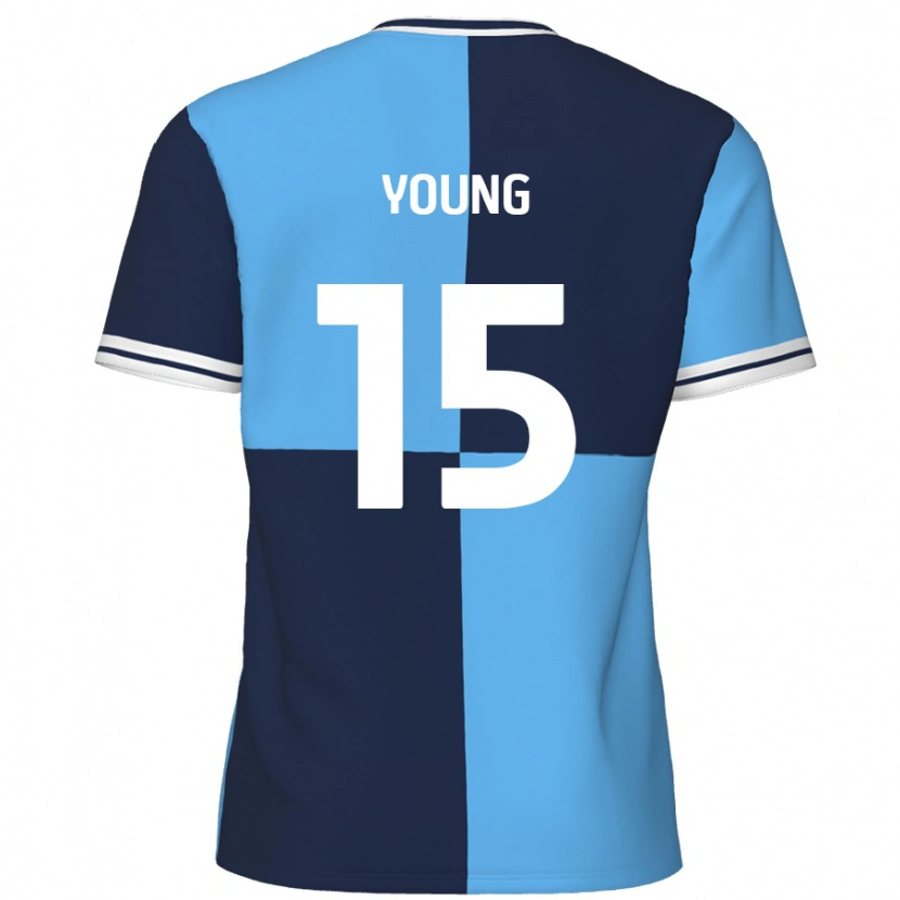 Danxen Hombre Camiseta Jack Young #15 Azul Cielo Azul Oscuro 1ª Equipación 2024/25 La Camisa México