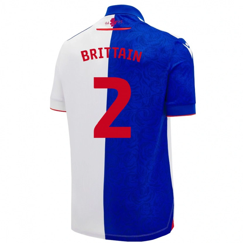 Danxen Hombre Camiseta Callum Brittain #2 Azul Cielo Blanco 1ª Equipación 2024/25 La Camisa México