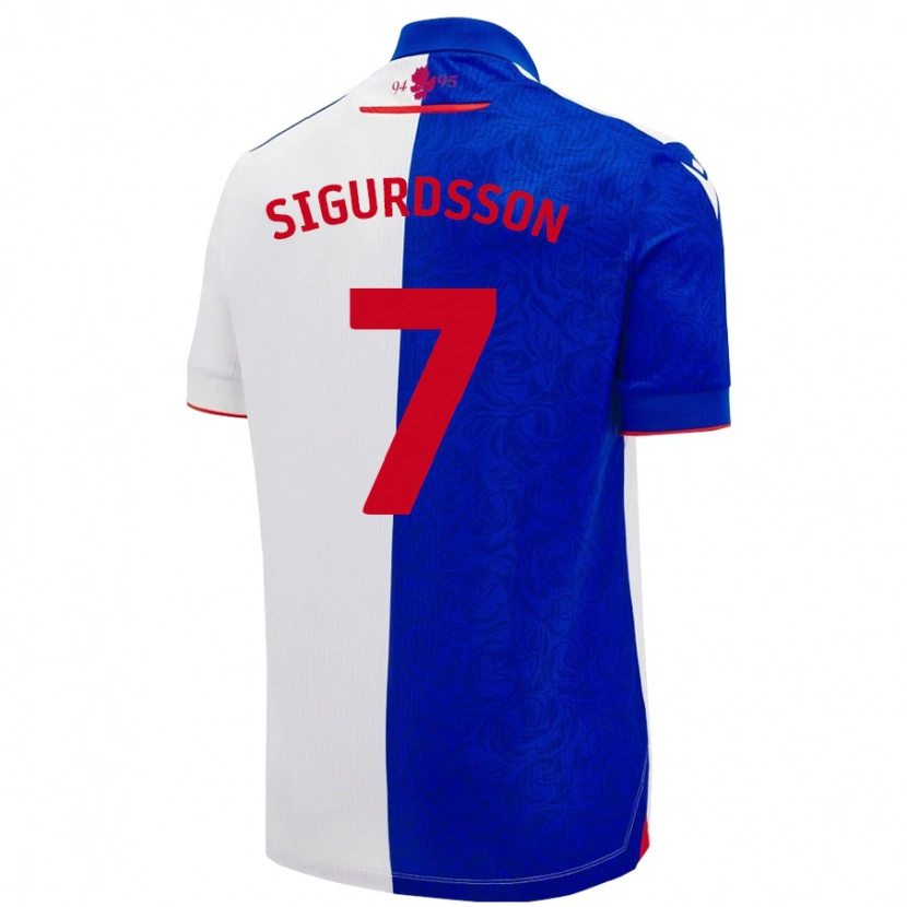 Danxen Hombre Camiseta Arnór Sigurdsson #7 Azul Cielo Blanco 1ª Equipación 2024/25 La Camisa México