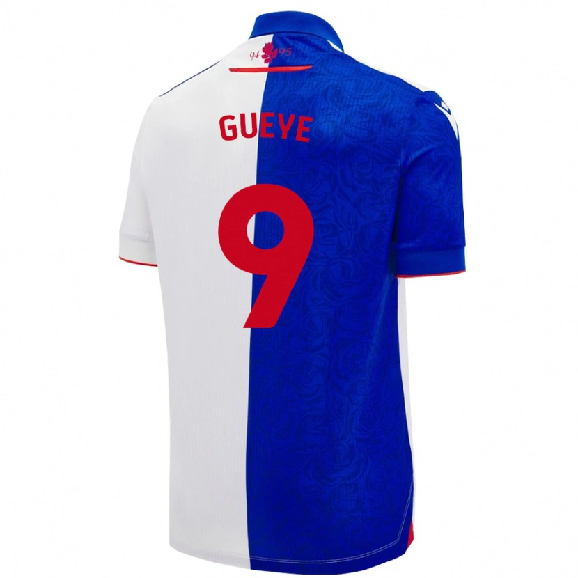 Danxen Hombre Camiseta Makhtar Gueye #9 Azul Cielo Blanco 1ª Equipación 2024/25 La Camisa México