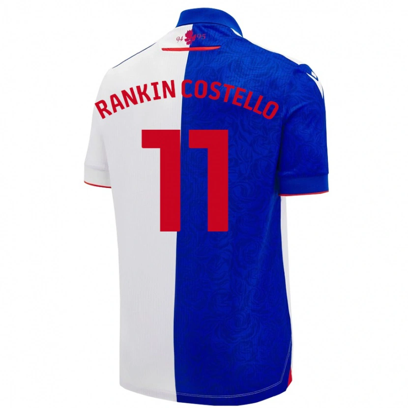 Danxen Hombre Camiseta Joe Rankin-Costello #11 Azul Cielo Blanco 1ª Equipación 2024/25 La Camisa México
