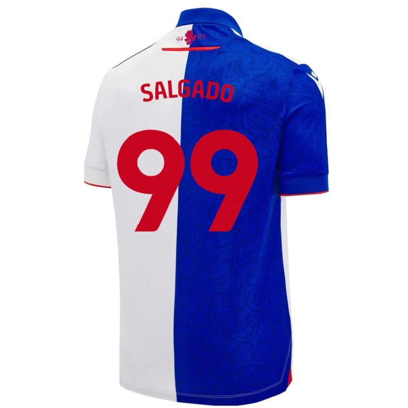 Danxen Hombre Camiseta Shanell Salgado #99 Azul Cielo Blanco 1ª Equipación 2024/25 La Camisa México