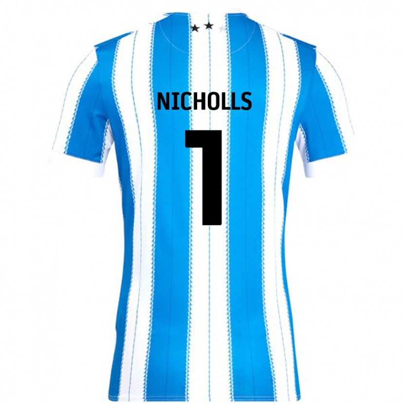 Danxen Hombre Camiseta Lee Nicholls #1 Azul Blanco 1ª Equipación 2024/25 La Camisa México