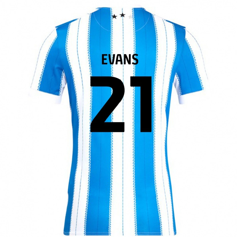 Danxen Hombre Camiseta Antony Evans #21 Azul Blanco 1ª Equipación 2024/25 La Camisa México