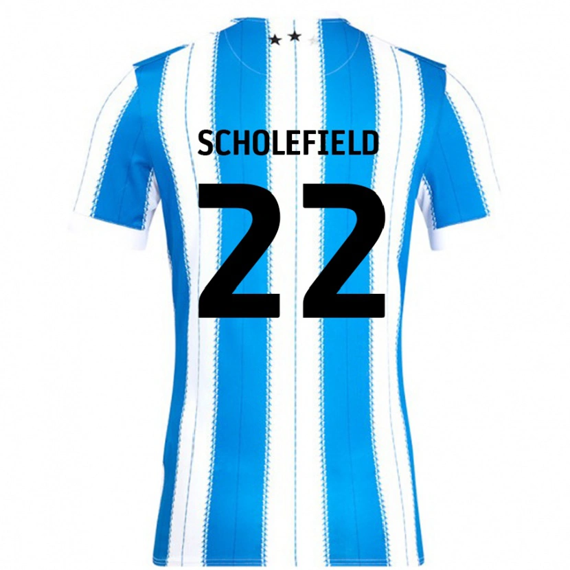 Danxen Hombre Camiseta Lois Scholefield #22 Azul Blanco 1ª Equipación 2024/25 La Camisa México