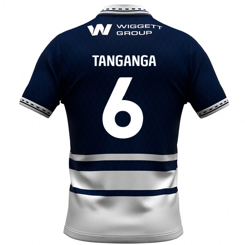 Danxen Hombre Camiseta Japhet Tanganga #6 Azul Marino Blanco 1ª Equipación 2024/25 La Camisa México