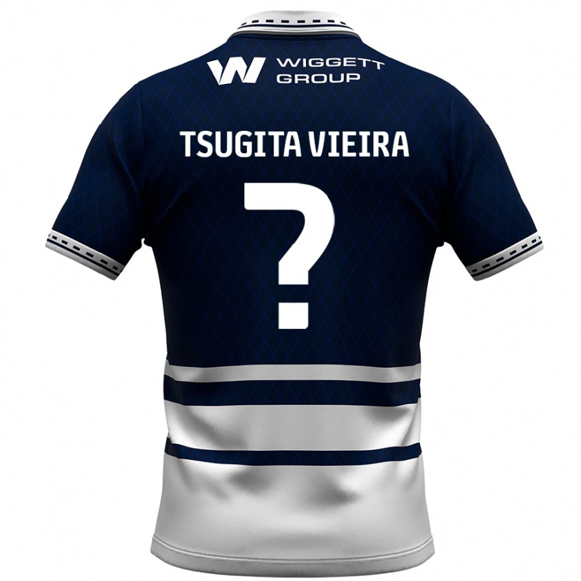 Danxen Hombre Camiseta Sacha Tsugita Vieira #0 Azul Marino Blanco 1ª Equipación 2024/25 La Camisa México