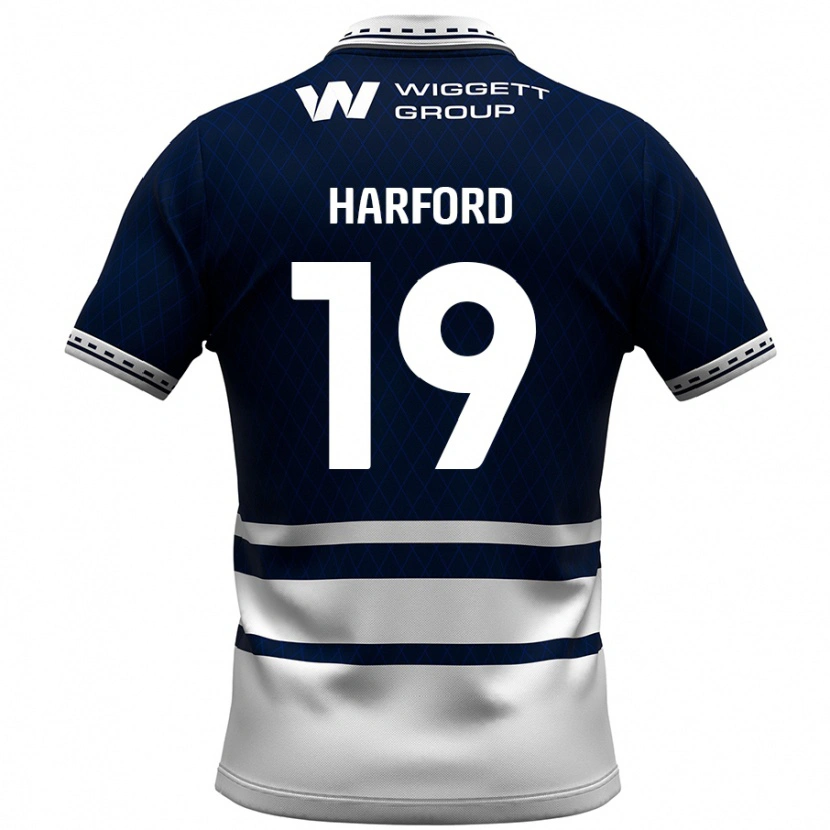 Danxen Hombre Camiseta Beth Harford #19 Azul Marino Blanco 1ª Equipación 2024/25 La Camisa México