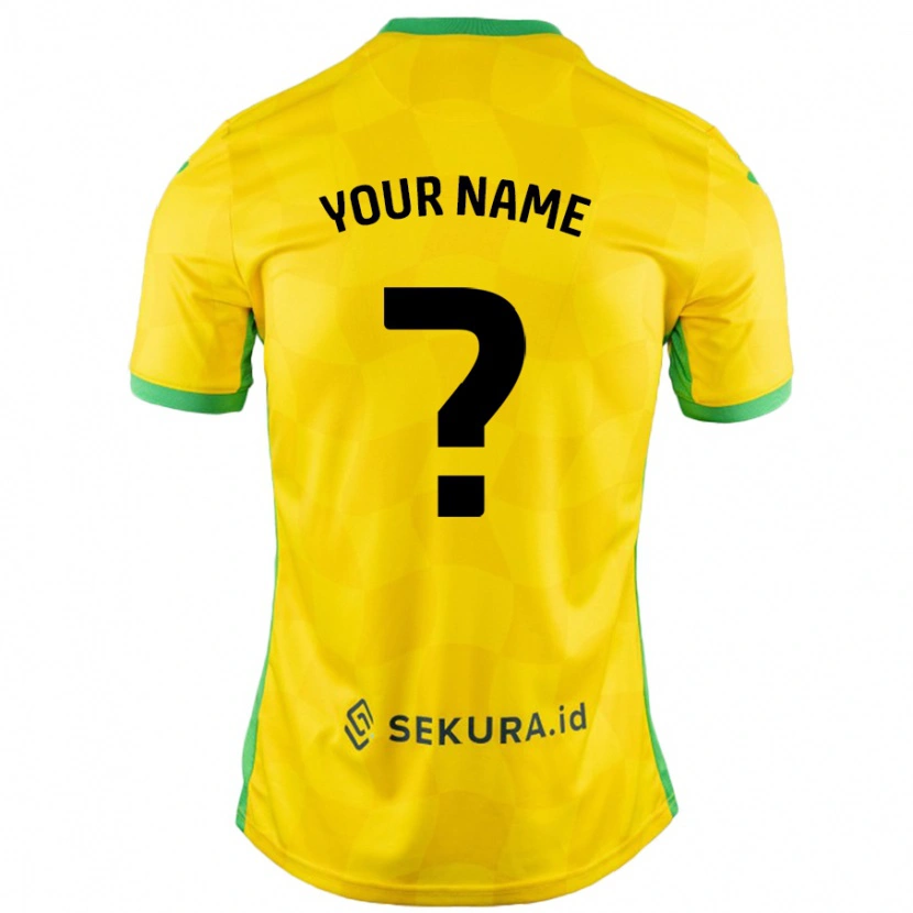 Danxen Hombre Camiseta Su Nombre #0 Amarillo Verde 1ª Equipación 2024/25 La Camisa México