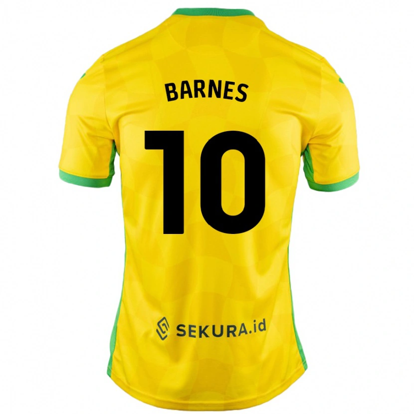 Danxen Hombre Camiseta Ashley Barnes #10 Amarillo Verde 1ª Equipación 2024/25 La Camisa México