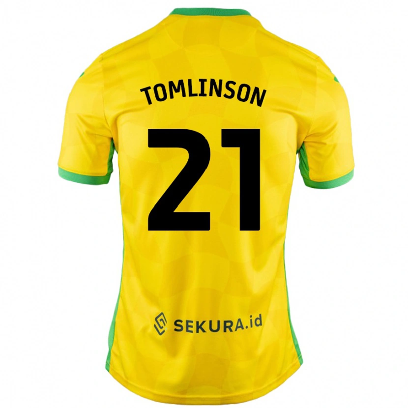 Danxen Hombre Camiseta Lauren Tomlinson #21 Amarillo Verde 1ª Equipación 2024/25 La Camisa México