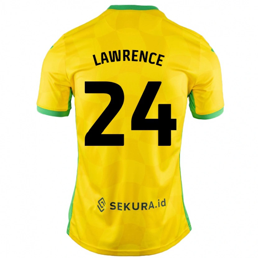 Danxen Hombre Camiseta Rachel Lawrence #24 Amarillo Verde 1ª Equipación 2024/25 La Camisa México